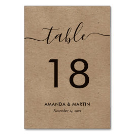 Tarjeta De Mesa Papel Kraft