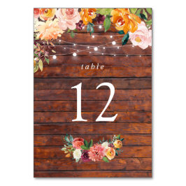 Tarjeta De Mesa Paprika Burgundy Floral Table Number Card
