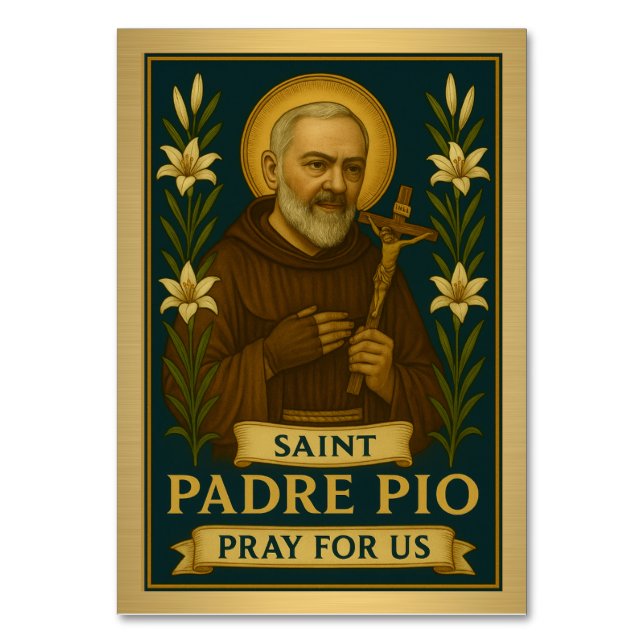 Tarjeta de mesa para Bodas católicos de San Padre  (Anverso)