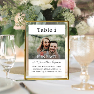 Tarjeta de mesa para Bodas de fotos de Hechos de F
