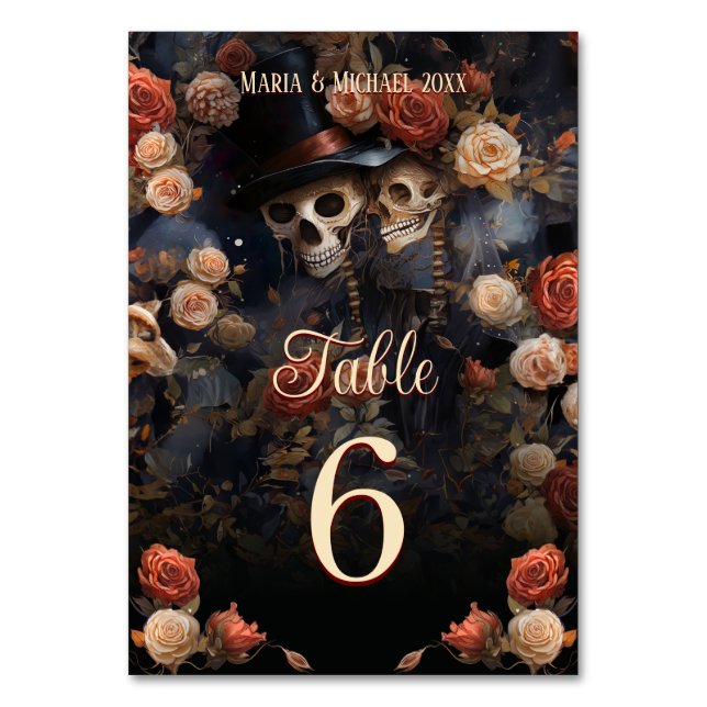 Tarjeta de mesa para Bodas góticos de Kiseletons (Anverso)