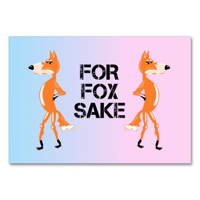 Tarjeta De Mesa Para Fox Sake Foxes Tener un desacuerdo. (Anverso)