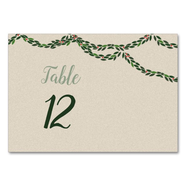 Tarjeta de mesa para guirnalda de Navidad (Anverso)
