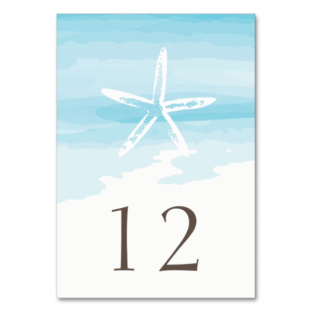 Tarjeta de mesa para iBoda de playa (Anverso)