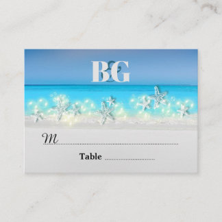 Tarjeta De Mesa Paraíso de las estrellas de mar azul mesa tropical