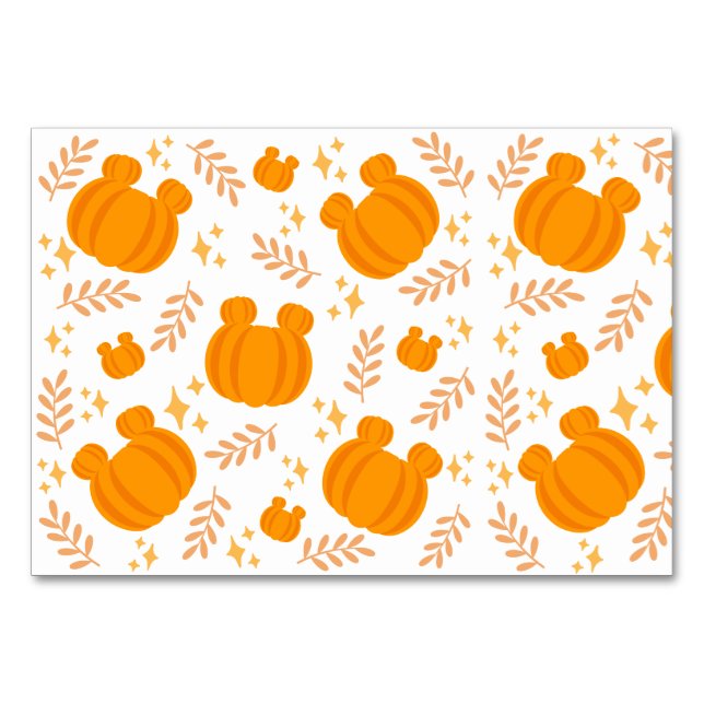 Tarjeta De Mesa Parche de calabaza suave y acogedor (Anverso)