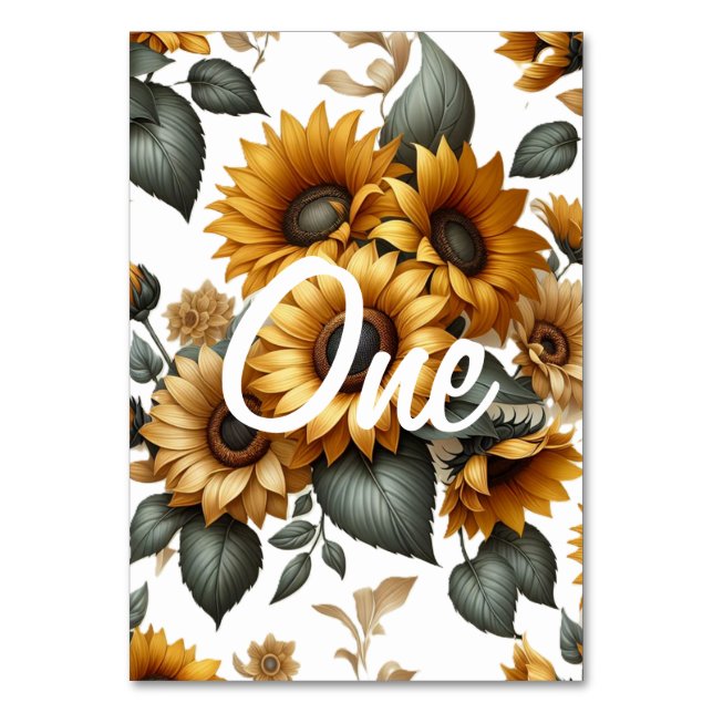 Tarjeta De Mesa Parche de girasol (Anverso)