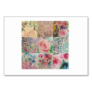 Tarjeta De Mesa Parche floral