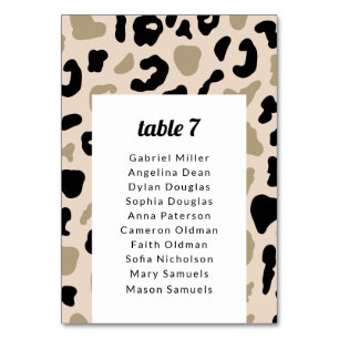 Tarjeta De Mesa Parches negros grises en beige. Tabla N de la gráf