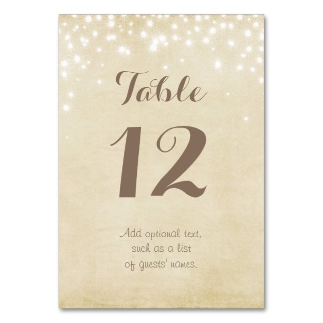 Tarjeta De Mesa Parchment Sparkle (Anverso)