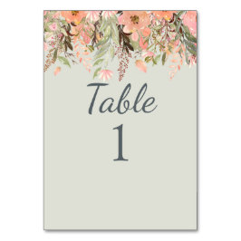 Tarjeta De Mesa Pare de acuarela de otoño y Boda verde