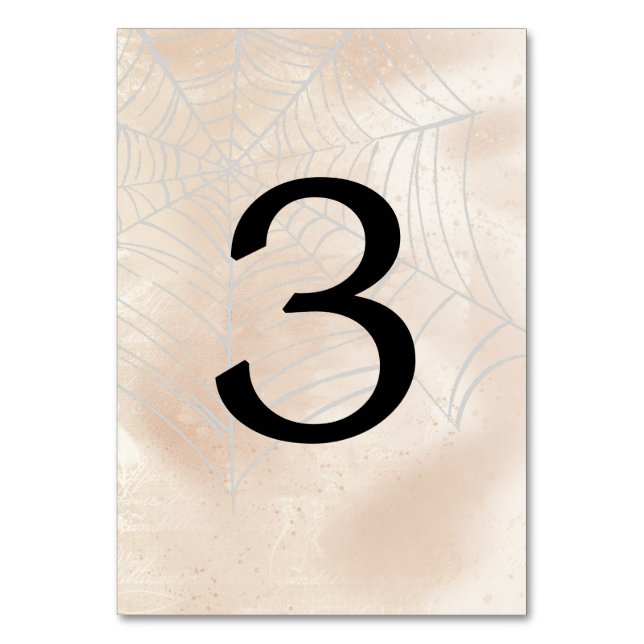 Tarjeta De Mesa Pareja pequeña espeluznante número 3 (Anverso)