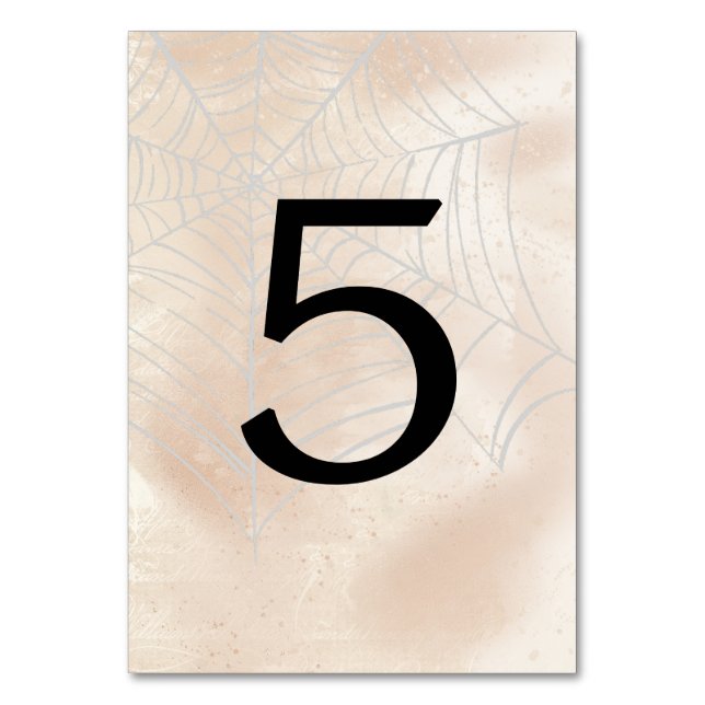 Tarjeta De Mesa Pareja pequeña espeluznante número 5 (Anverso)