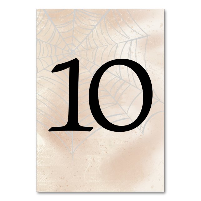 Tarjeta De Mesa Pareja pequeña espeluznante número de tabla 10 (Anverso)