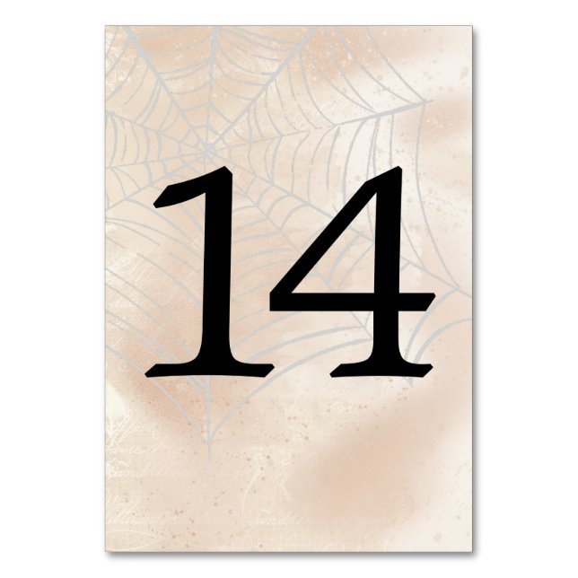 Tarjeta De Mesa Pareja pequeña espeluznante número de tabla 14 (Anverso)