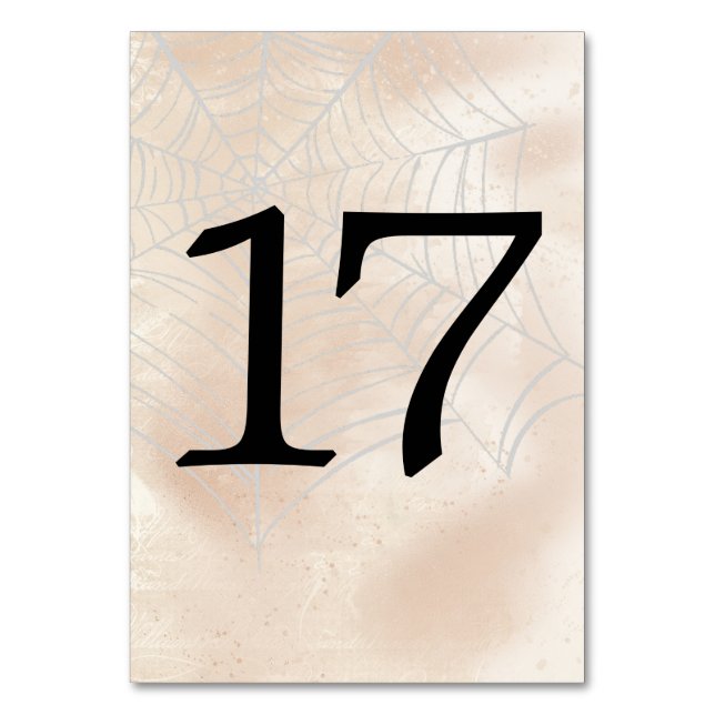 Tarjeta De Mesa Pareja pequeña espeluznante número de tabla 17 (Anverso)