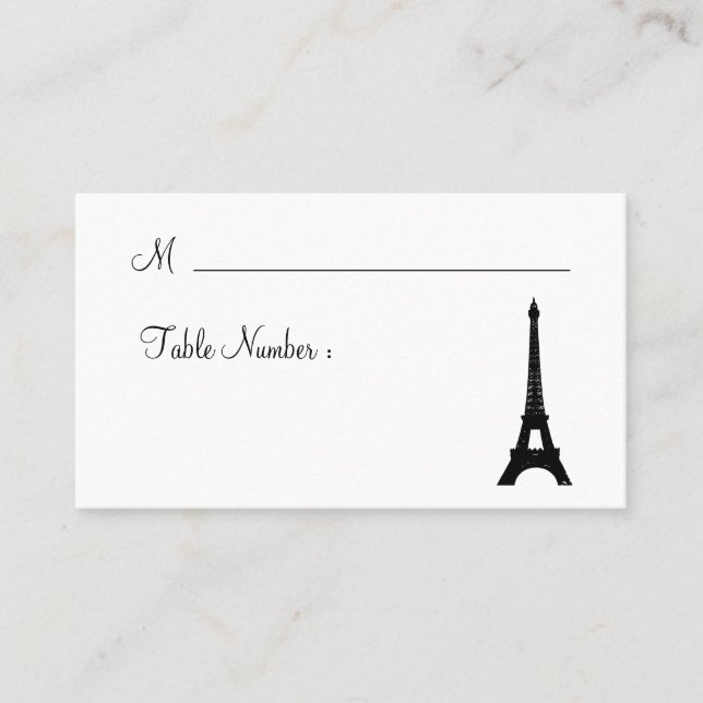Tarjeta De Mesa Paris Lights Place Cards (Anverso)