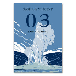 Tarjeta De Mesa Parque nacional Yellowstone Boda Retro