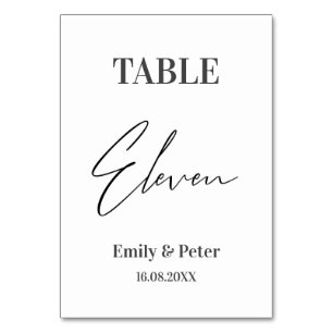 Tarjeta De Mesa Partido de la Madera Moderna minimalista Número ON