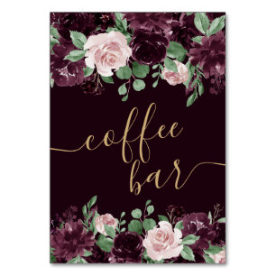 Tarjeta De Mesa Pasión amorosa Dramática barra de café morado