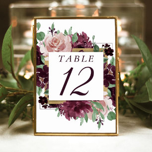 Tarjeta De Mesa Pasiones amorosas Dramática Wreath Rosa de vino