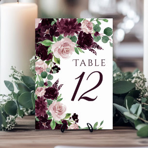 Tarjeta De Mesa Pasiones amorosas Dramática Wreath Rosa de vino