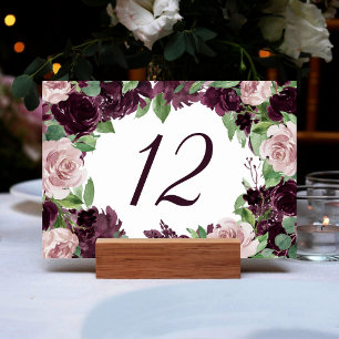 Tarjeta De Mesa Pasiones amorosas Dramático Marco floral de vino