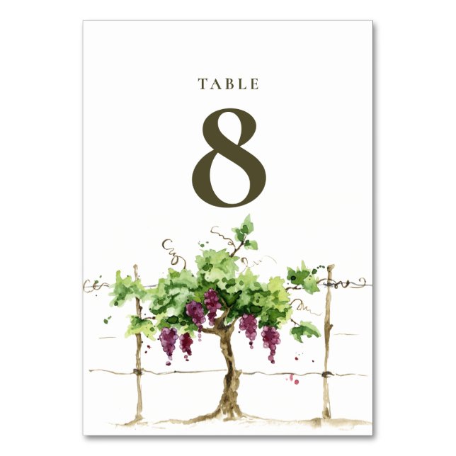 Tarjeta De Mesa Paso Robles Vineyard Winery Boda (Anverso)