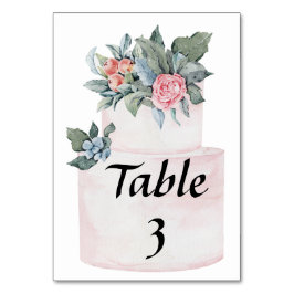 Tarjeta De Mesa Pastel con decoración floral