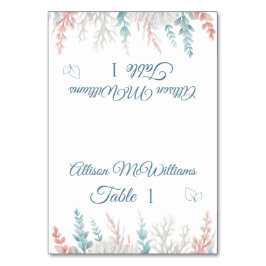 Tarjeta De Mesa Pastel Coral Reef-Beach Wedding-Ícono vegetariano