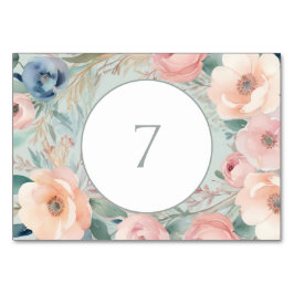 Tarjeta De Mesa Pastel Floral Elegance Boda