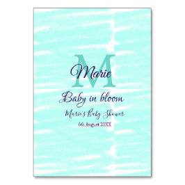 Tarjeta De Mesa Pastel green baby in bloom monogram baby shower te