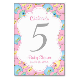 Tarjeta De Mesa Pastel Owl Baby Girl Shower Tema