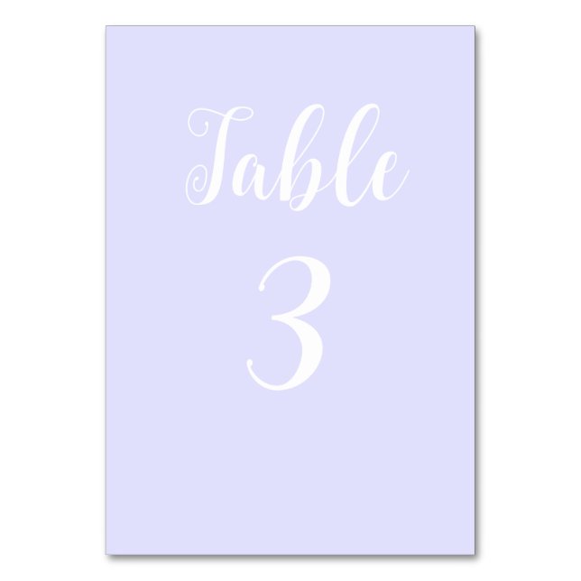 Tarjeta De Mesa Pastel Periwinkle Purple (Anverso)