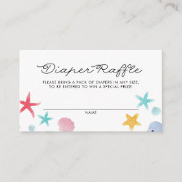 Tarjeta De Mesa Pastel Under the Sea Shower Diaper Raffle Card