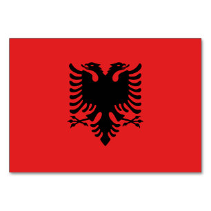 Tarjeta de mesa patriótica con bandera de Albania