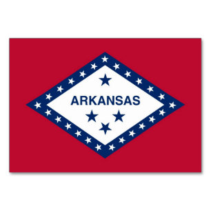 Tarjeta de mesa patriótica con bandera de Arkansas