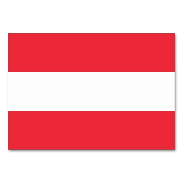 Tarjeta de mesa patriótica con bandera de Austria (Reverso)