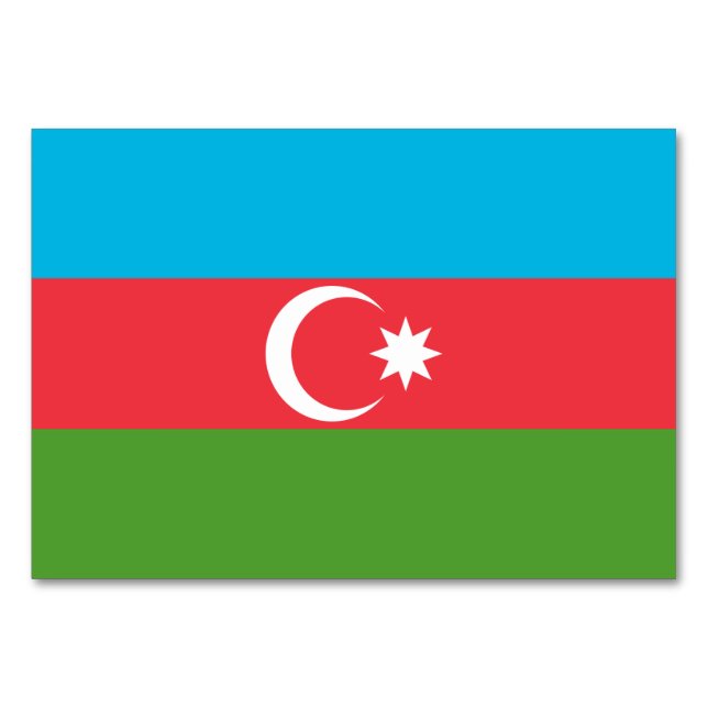 Tarjeta de mesa patriótica con bandera de Azerbaiy (Anverso)