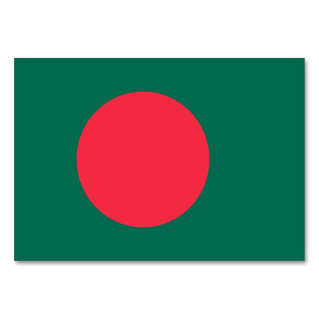 Tarjeta de mesa patriótica con bandera de Banglade (Reverso)