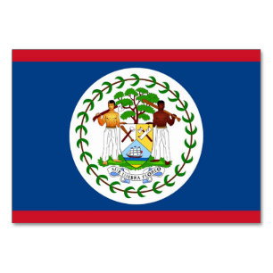 Tarjeta de mesa patriótica con bandera de Belice