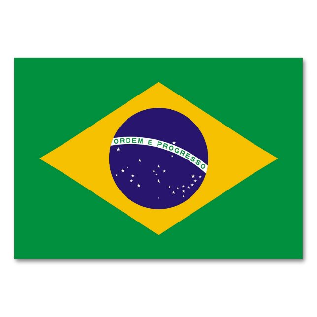 Tarjeta de mesa patriótica con bandera de Brasil (Reverso)