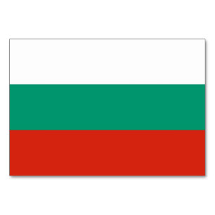 Tarjeta de mesa patriótica con bandera de Bulgaria