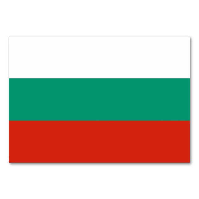 Tarjeta de mesa patriótica con bandera de Bulgaria (Reverso)