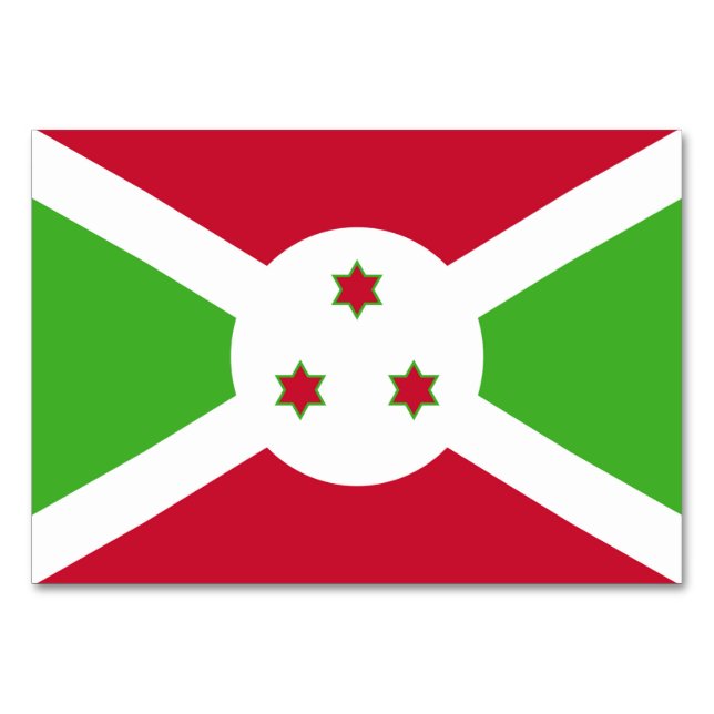 Tarjeta de mesa patriótica con bandera de Burundi (Reverso)