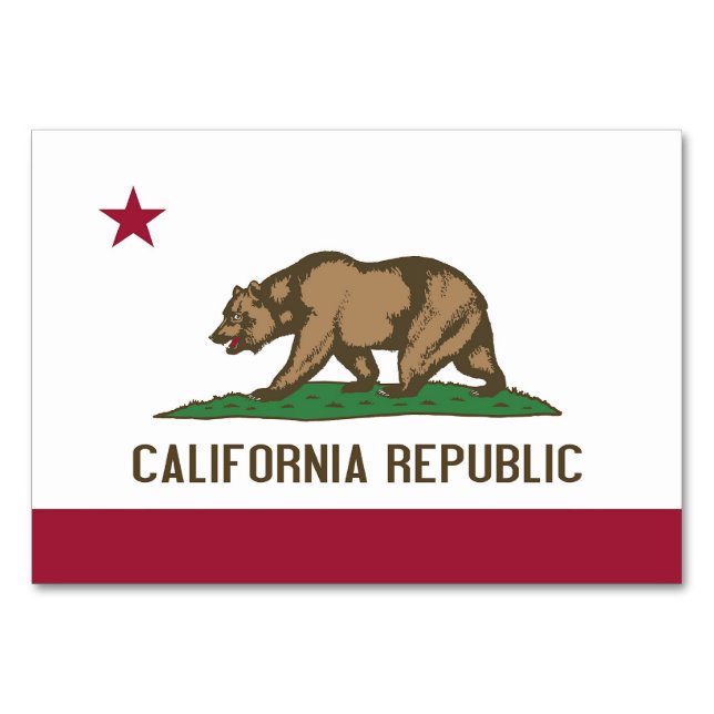 Tarjeta de mesa patriótica con bandera de Californ (Anverso)