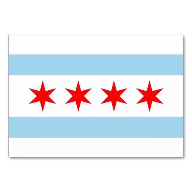 Tarjeta de mesa patriótica con Bandera de Chicago (Anverso)
