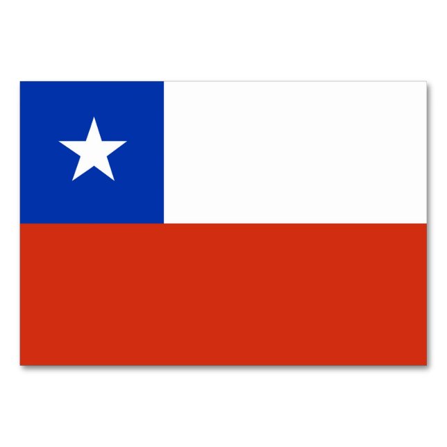 Tarjeta de mesa patriótica con bandera de Chile (Reverso)