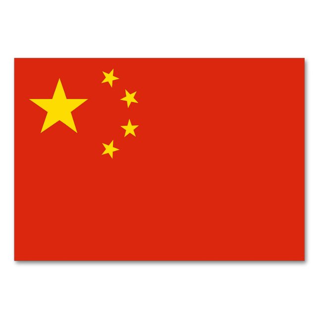 Tarjeta de mesa patriótica con bandera de China (Reverso)