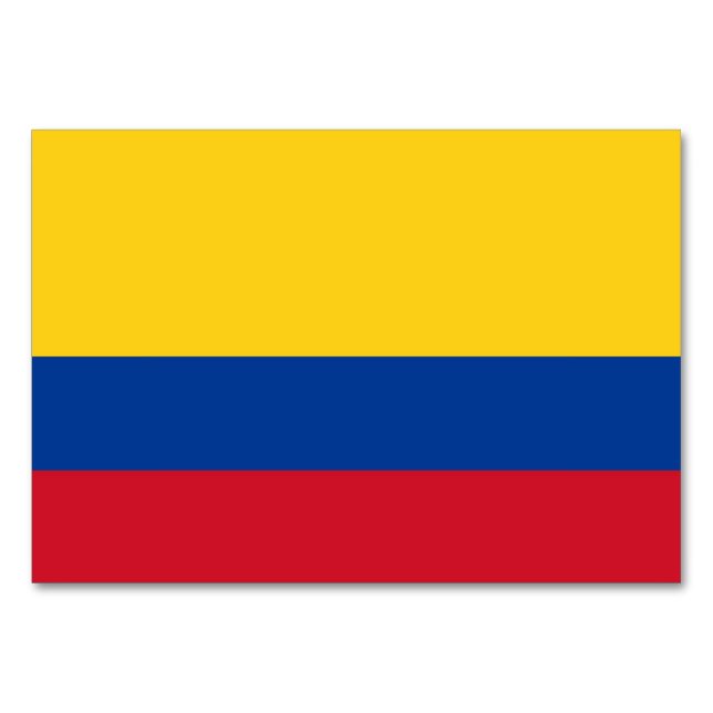Tarjeta de mesa patriótica con bandera de Colombia (Reverso)